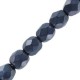 Czech Fire polished faceted glass beads 4mm Snake color jet peacoat blue